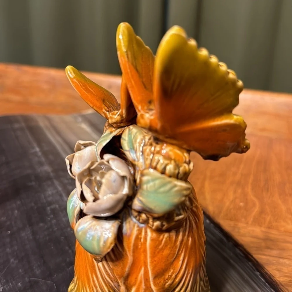 Vintage Ceramic Butterfly Bell Vintage Bohemian Fairy Fantasy Nympth Garden Bell